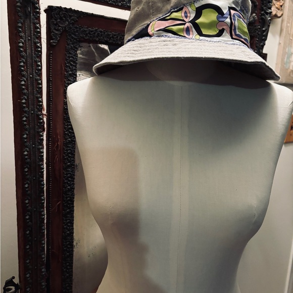 SALE Custom Unisex RESPOKE EMILIO PUCCI Bucket Hat . Pucci Silk Trim Irish Linen - Picture 7 of 15